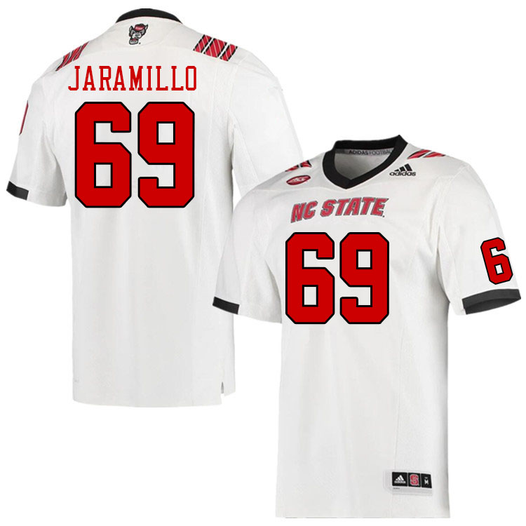 Men #69 Dawson Jaramillo North Carolina State Wolfpacks College Football Jerseys Stitched-White